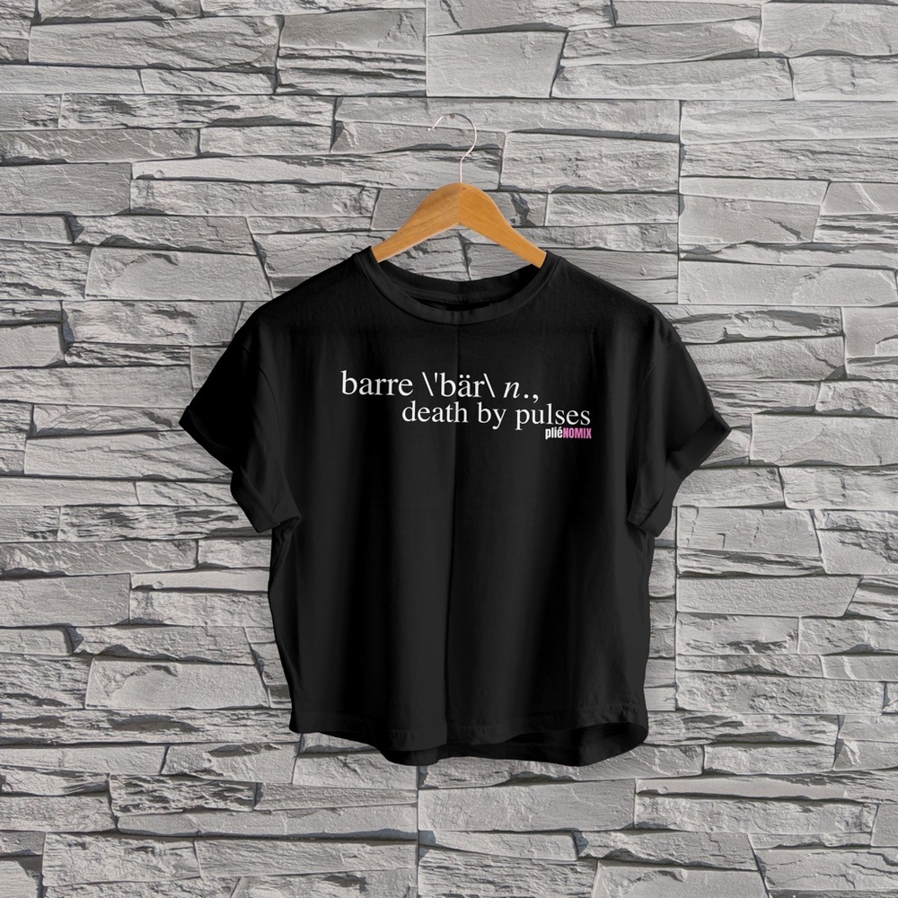 Custom black graphic crop tee